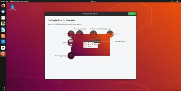 Ubuntu 18.10 Cosmic Cuttlefish in einer vernünftigen Auflösung