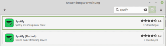 Spotify aus den Repos und Flathub