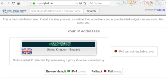 Via VPN in Großbritannien