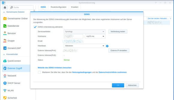 Synology bietet einen DDNS Service an