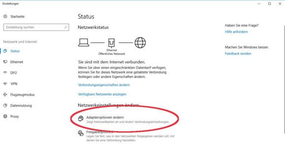 Windows IPv6 deaktivieren & Adapteroptionen