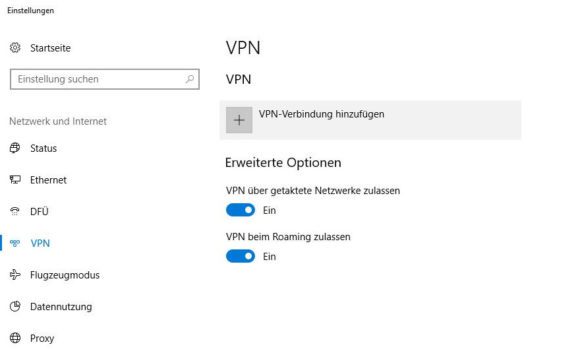 Windows SSTP einrichten 2 VPN Verbindung hinzufügen