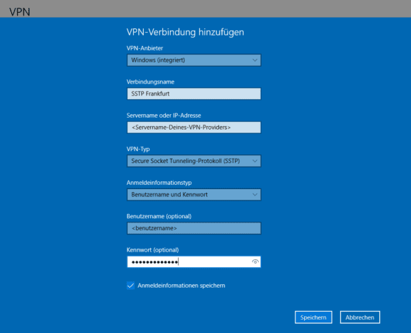 Windows SSTP einrichten & SSTP konfigurieren