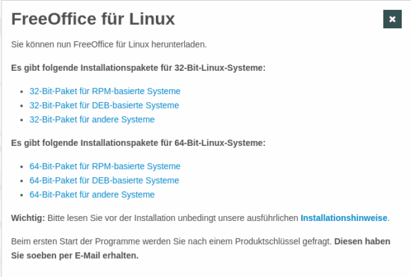 FreeOffice 2018 für Linux