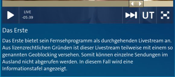 Geoblocking Das Erste Stream