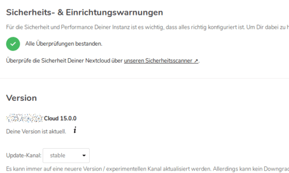 Nextcloud 15: Alles in bester Ordnung