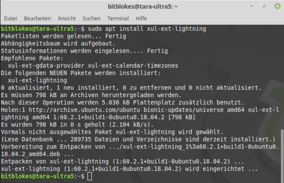 apt install xul-ext-lightning