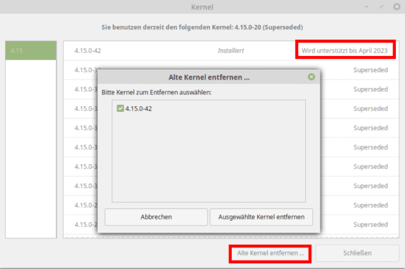 Alte Kernel bei Linux Mint 19.1 entfernen