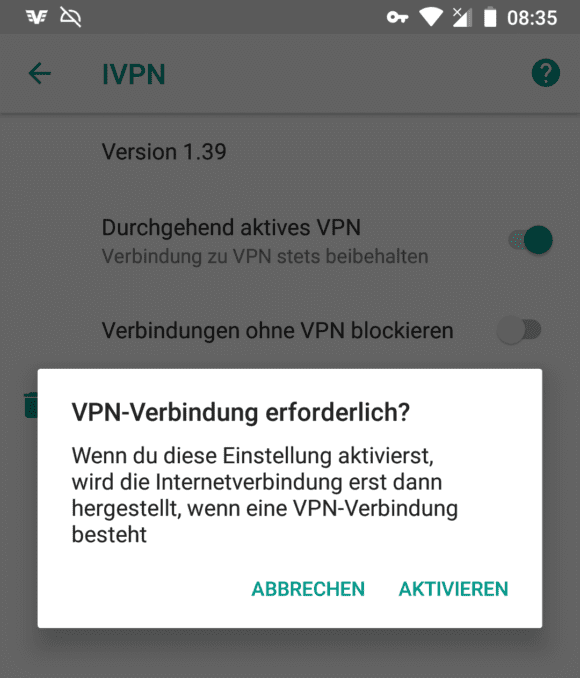 Immer aktives VPN und Kill Switch kannst Du über das Betriebssystem festlegen