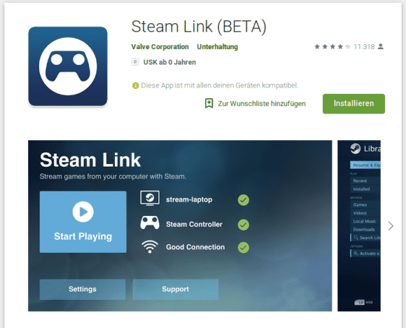 Steam Link für Android