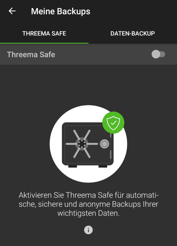 Threema Safe aktivieren