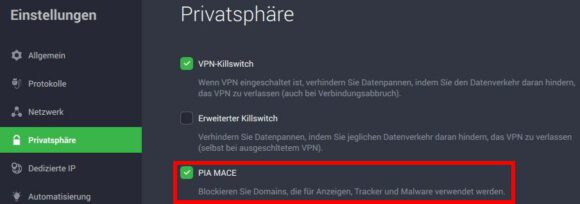 MACE schützt vor schädlichen Websites und vor nerviger Werbung