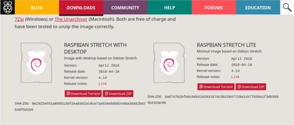 Raspbian als Download via Torrents