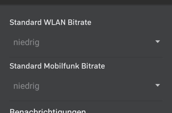 In der mobilen App von Zattoo kannst Du die Bitrage einstellen