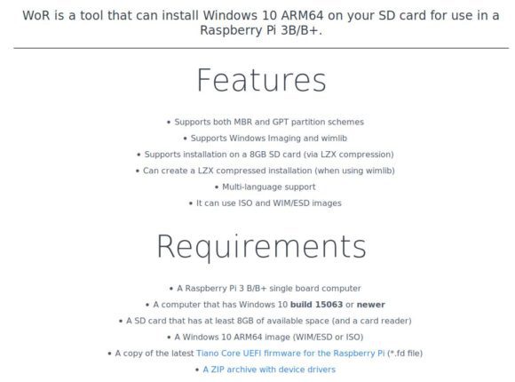 Funktionen und Voraussetzungen, um das Microsoft-Betriebssystem auf dem Raspberry Pi zu installieren