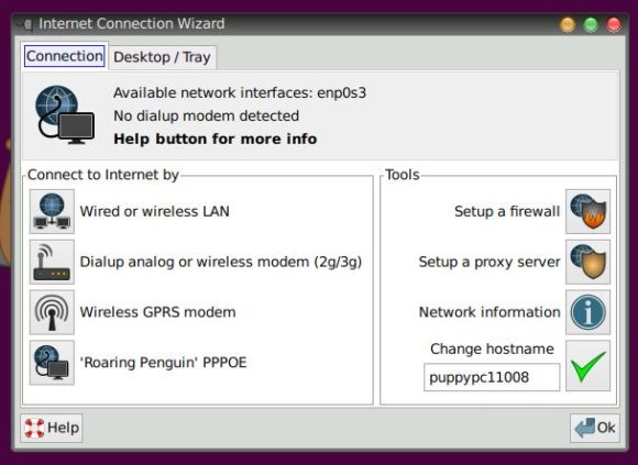 Netzwerkeinstellungen von Puppy LinuxNetzwerkeinstellungen von Puppy Linux