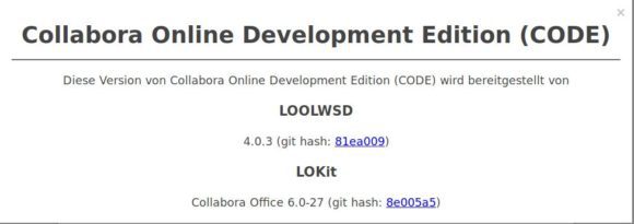 Collabora Onlin 4.0.3 auch schon in CODE eingeflossen