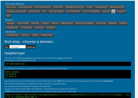 DuckDNS.org auf einem Raspberry Pi einrichten