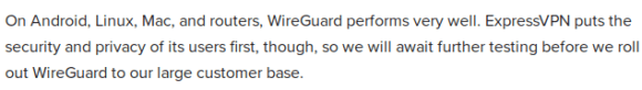 ExpressVPN behält WireGuard im Auge, wird sich aber Zeit lassen