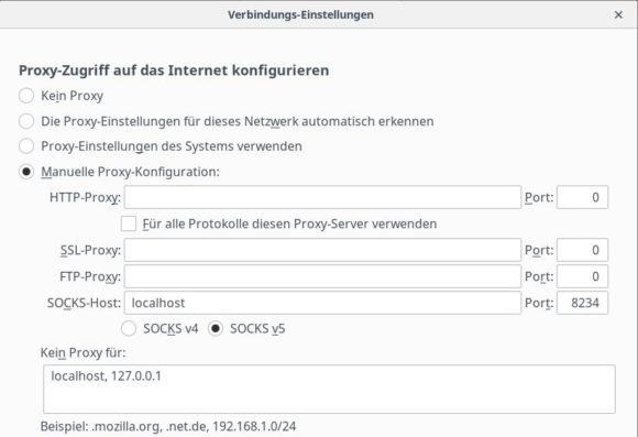 Eigenen Proxy für Firefox nutzen