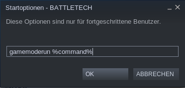 Startoptionen unter Steam um GameMode erweitern