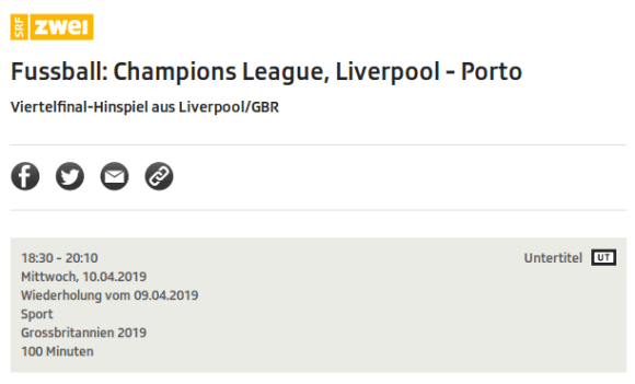 Liverpool - Porto als Wiederholung