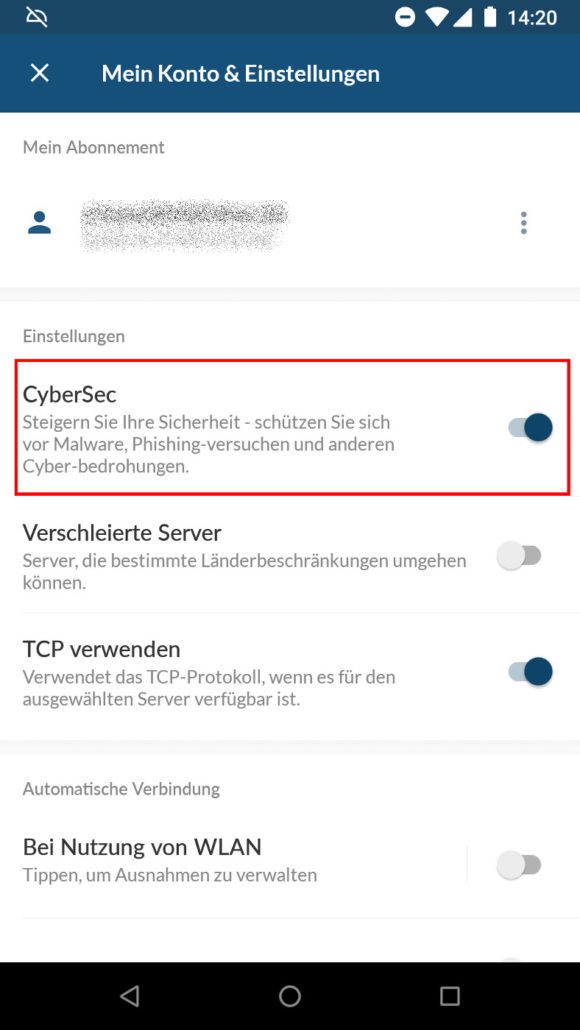 CyberSec schützt vor schädlichen Websites und vor nerviger Werbung