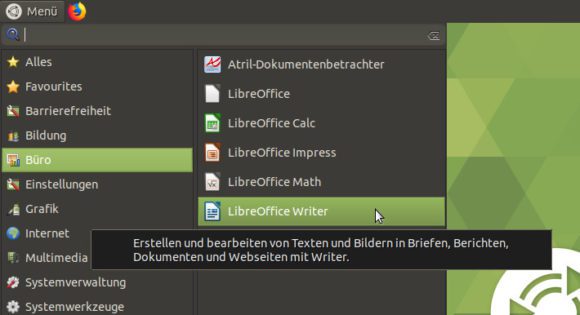 Auch LibreOffice ist dabei