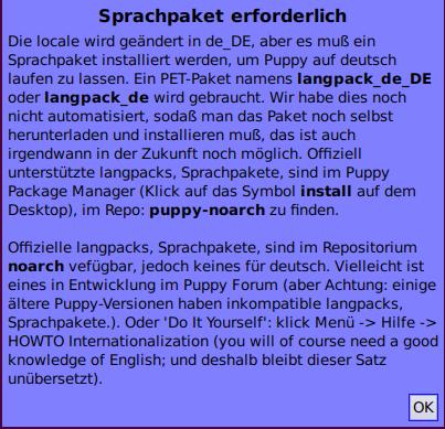 Sprachpakete erforderlich