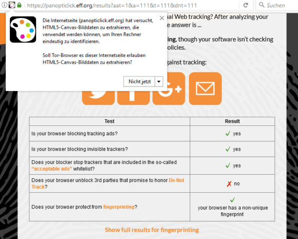 Mit dem Tor Browser ist kein Fingerprinting möglich