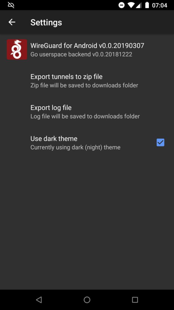 WireGuard Client für Android: Die Einstellungen