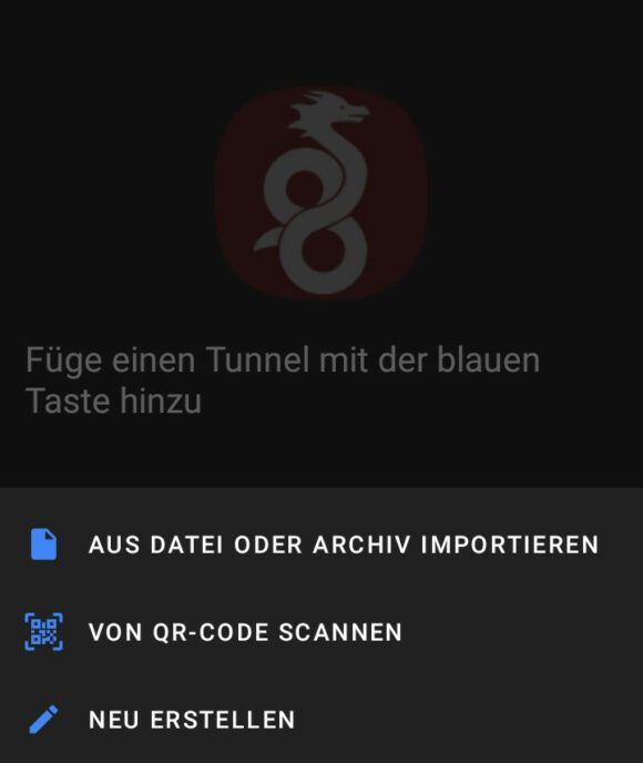 Optionen, um einen WireGuard-Tunnel zu erzeugen