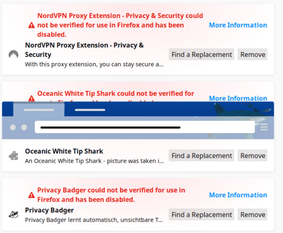 Firefox Add-ons funktionieren nicht mehr