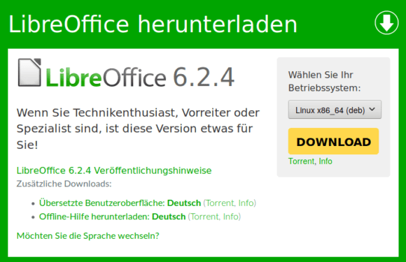 LibreOffice 6.2.4 ist verfügbar