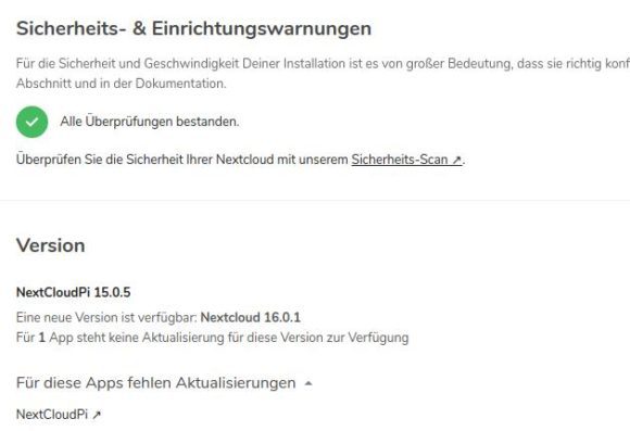 Ein Nextcloud-Upgrade steht an