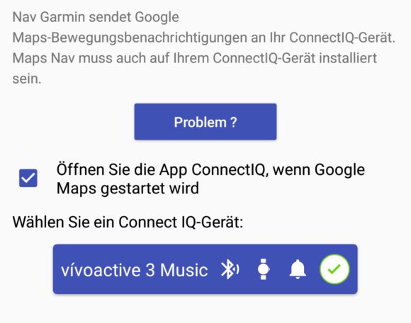 Connect IQ automatisch starten, wenn sich Google Maps öffnet