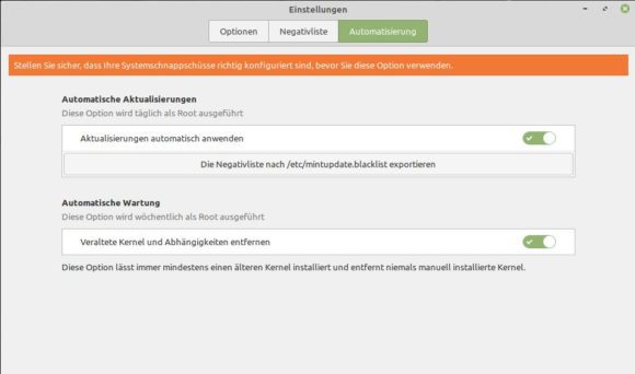 Linux Mint 19.2 - automatische Aktualisierungen