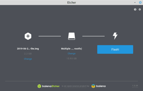 Raspbian Buster Lite mit Etcher installieren