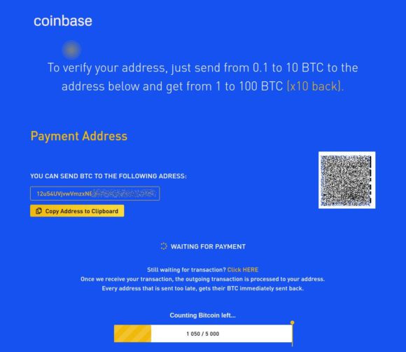 Scam mit Coinbase