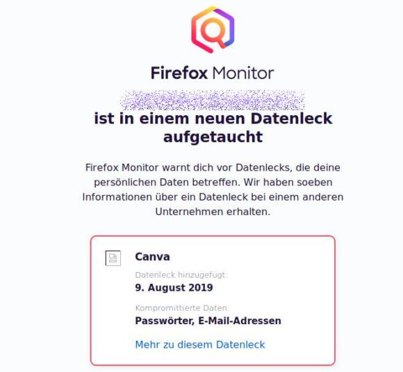 Canva hatte ein Datenleck, aber Firefox Monitor hat mich gewarnt