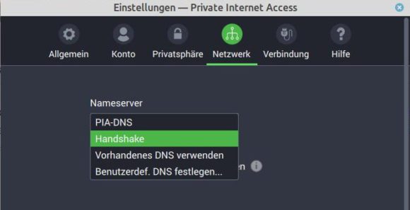 PIA mit HNS (Handshake Name System)