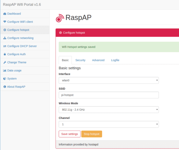 RaspAP: SSID des Hotspots ändern