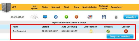 Bei einem guten VPS Hosting ist Snapshot-Funktion enthalten