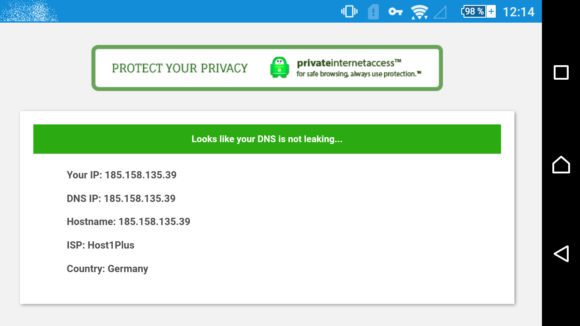 Unter Android gibt es bei Surfshark kein DNS-Leck