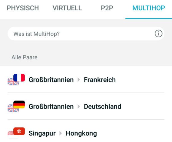 Multihop: Über mehrere Länder verbinden