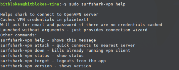 Viel kann er nicht, der Linux Client von Surfshark