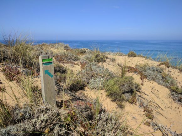 Hier etwas links halten ... Fisherman's Trail / Rota Vicentina