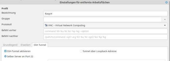 Mit Remmina die VNC-Verbindung via SSH tunneln