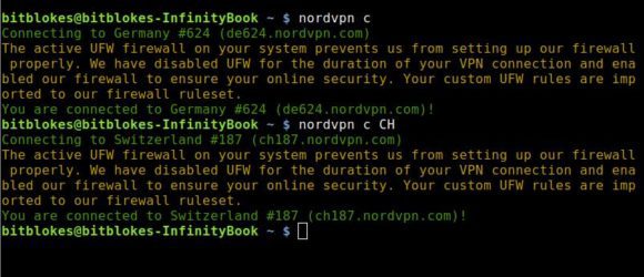 Einfacher Server-Wechsel bei NordVPN für Linux 3.4