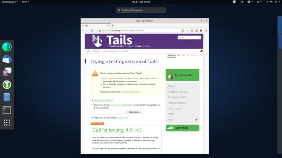 Tails 4.0 mit Debian Buster